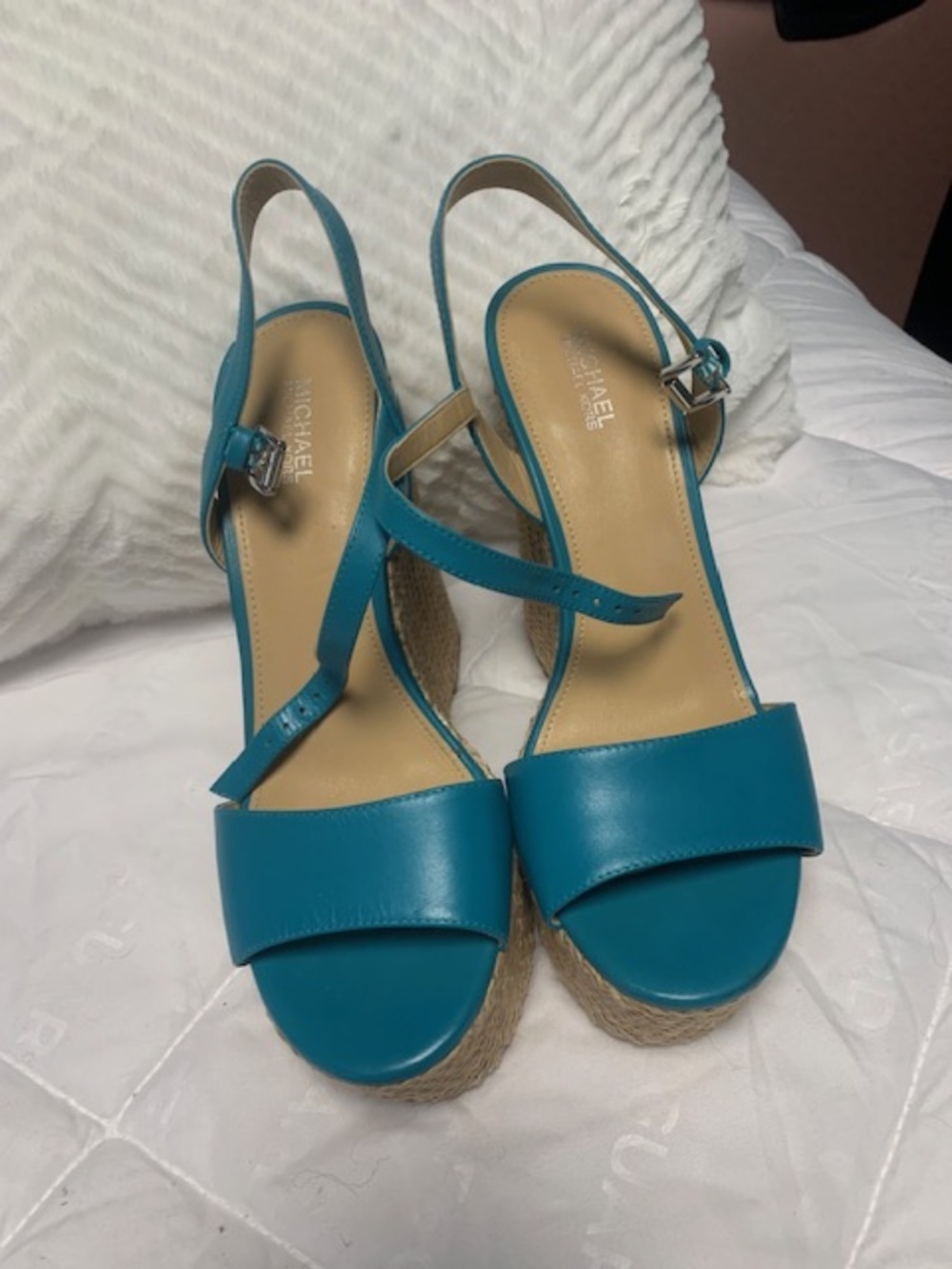 Michael kors blue platform sandals